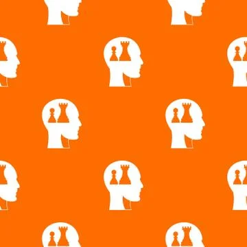 Head with queen and pawn chess pattern seamless Illustrazione stock