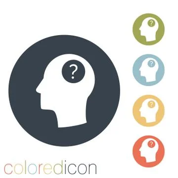 Head with a question mark. avatar wonders. icon help Stock Illustration