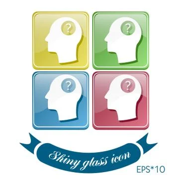 Head with a question mark. avatar wonders. icon help Stock Illustration
