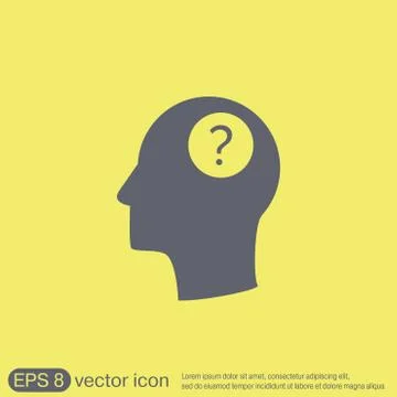 Head with a question mark. Avatar wonders. Icon help 库存插图
