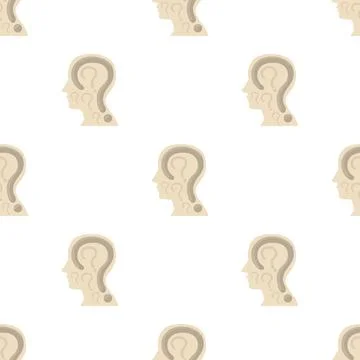 Head with question pattern seamless vector Stock Illustration
