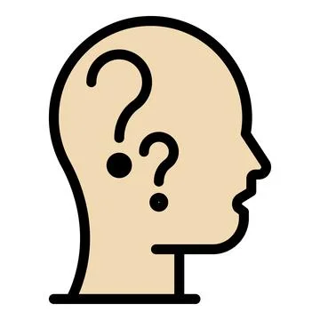 Head question task icon color outline vector Stock Illustration