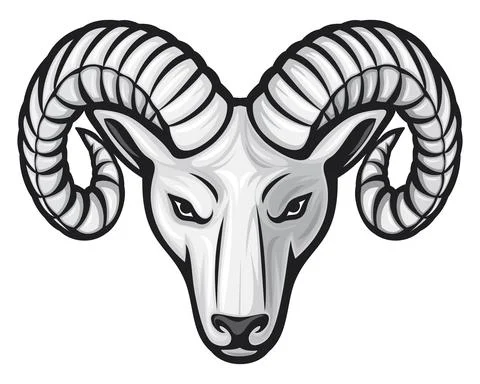 Head of ram Stock Illustration
