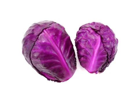 Head of red cabbage on a white background Stock Photos