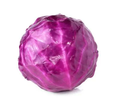 Head of red cabbage on a white background Stock Photos