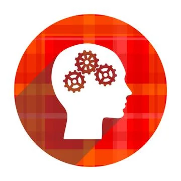 Head red flat icon isolated. Stock Illustration