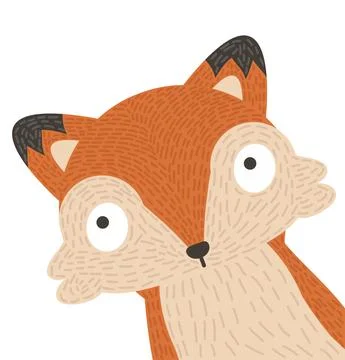 Head Red fox cartoon vector Illustrazione stock