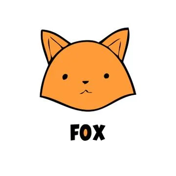 Head red fox icon Stock Illustration