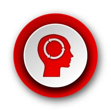 Head red modern web icon on white background. 库存插图