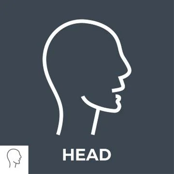 Head related vector thin line ico Stock Illustration
