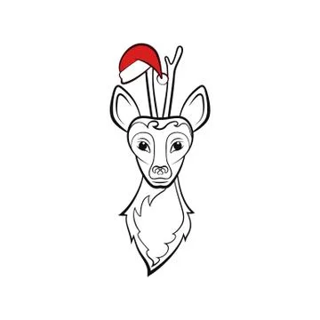 Head of a roe deer. Stock Illustration