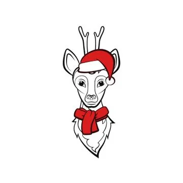 Head of a roe deer. Stock Illustration