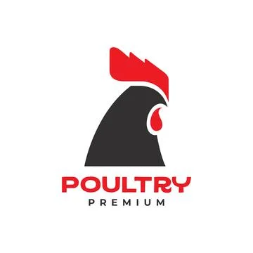 Head rooster modern colored logo design vector Stock Illustration