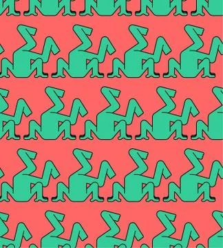 Head in the sand pattern seamless. Hiding from problems background Stock Illustration