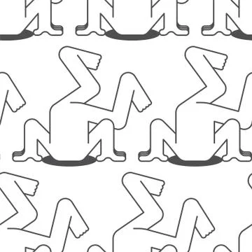 Head in the sand pattern seamless. Hiding from problems background Stock Illustration