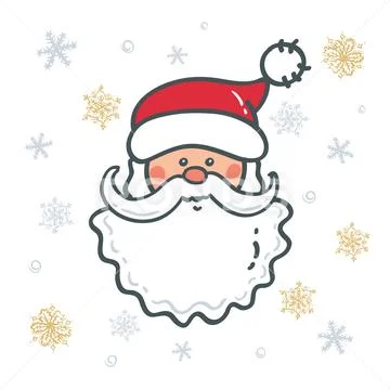 Head of Santa Claus the background of snowflakes Stock Illustration