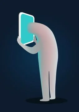 Head to Screen Stock Illustration