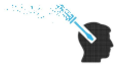 Head Screwdriver Tuning Dissipated Pixel Icon Stock Illustration