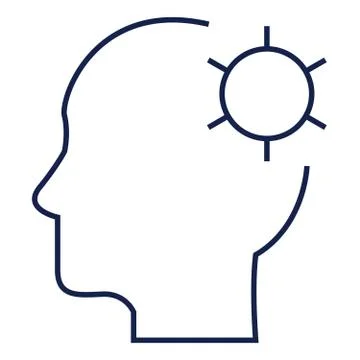 Head With Settings Vector Icon Sign Symbol Stock Illustration