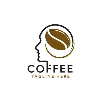 Head shape Coffee Idea Design Logo Stock Illustration