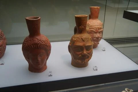 Head shaped pitchers Stock Photos