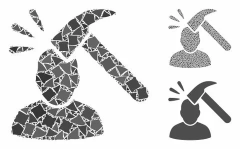 Head shock Composition Icon of Rugged Elements 스톡 일러스트