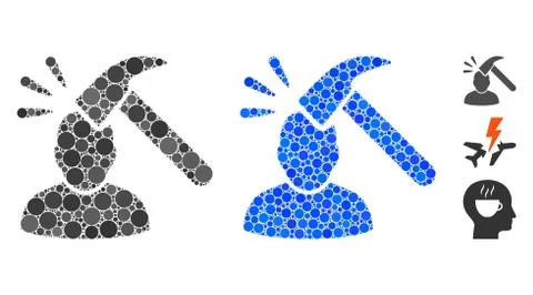Head Shock Composition Icon of Spheric Items イラスト素材