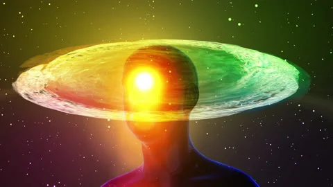 Head Silhouette with abstract galaxy effect on head Stock Footage 171286087