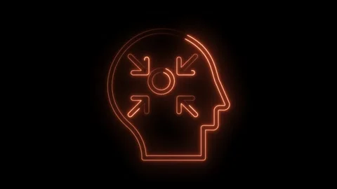 Head silhouette with arrows concentrating inside brain representing focus and Stock Footage 322962541