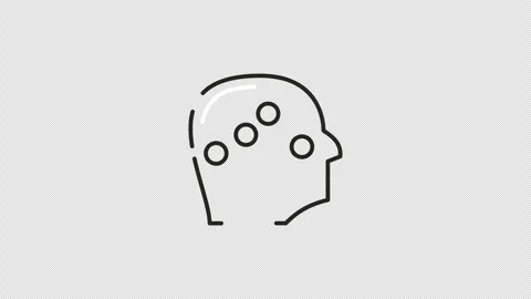 Head silhouette design with dots and lines for presentations, Stock Footage 314513486