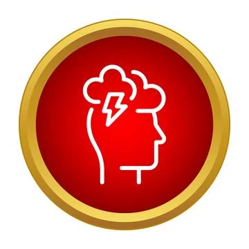 Head silhouette having a brainstorm or headache icon Stock Illustration