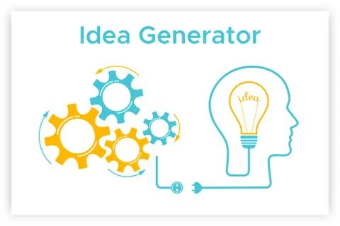 Head silhouette lightbulb idea generator concept Stock Illustration