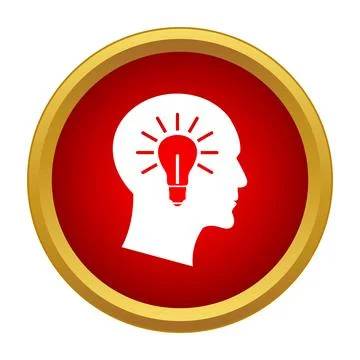 Head silhouette with lightbulb symbolizing creative idea generation 스톡 일러스트