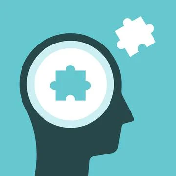 Head silhouette, missing piece Stock Illustration