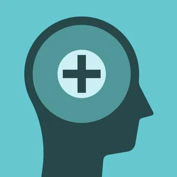 Head silhouette, positive thinking Illustrazione stock