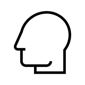 Head silhouette, Profile icon, Vector avatar Stock Illustration