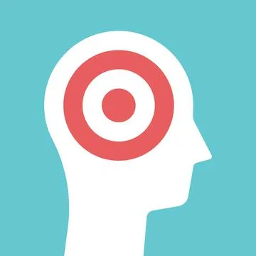 Head silhouette, target inside Stock Illustration