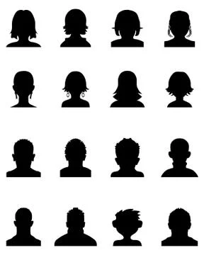 Head silhouettes avatar Stock Illustration