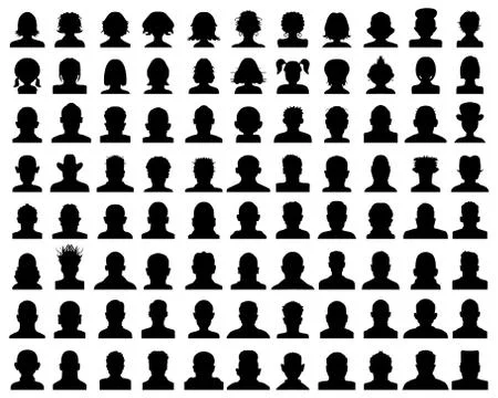 Head silhouettes avatar Stock Illustration