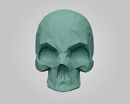 Head skull 3d render Abstract design element Minimalist concept Stock Illustration