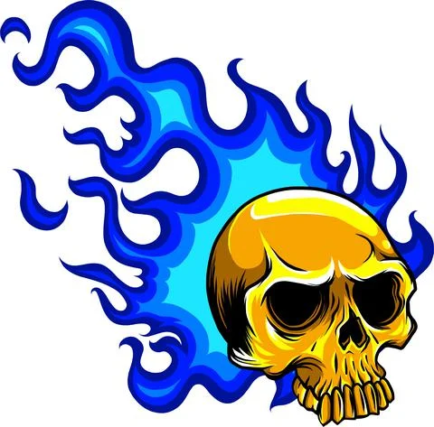 Head skull fire vector illustration design art 스톡 일러스트