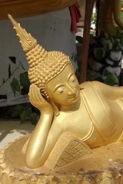 Head of sleeping buddha Stock Photos