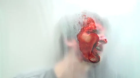 Head Smashed against Glass Stock Footage 8524869