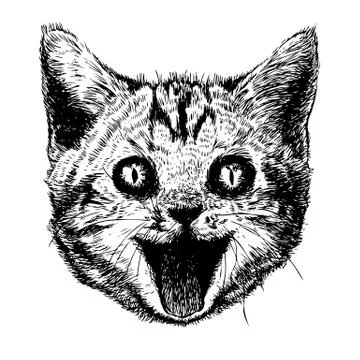 Head of smiling cat Stock Illustration