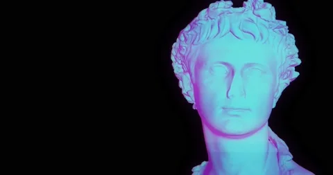 Head statue with glitch Stock Footage 219415865
