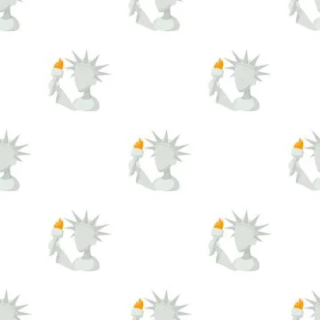 Head of Statue of Liberty pattern seamless vector イラスト素材