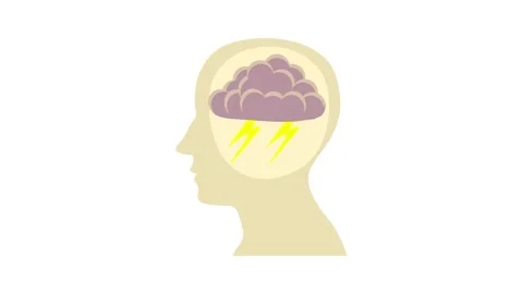 Head with storm icon animation Stock Footage 168933534