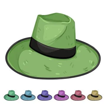 Head straw hat cartoon vector graphic Stock Illustration