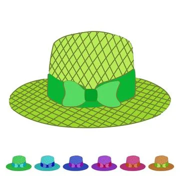 Head straw hat vector cartoon graphic Stock Illustration