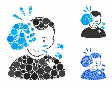 Head strike Composition Icon of Spheric Items Stock Illustration